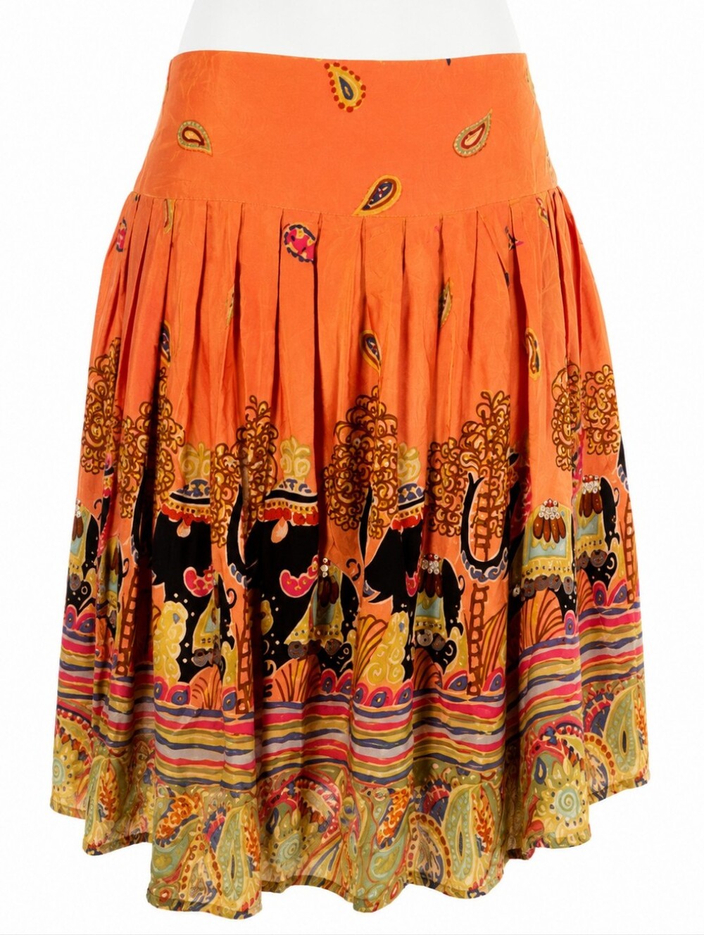Nanette Lepore Silk Elephant Midi Skirt Beaded Sequin Lined Anthropologie 4